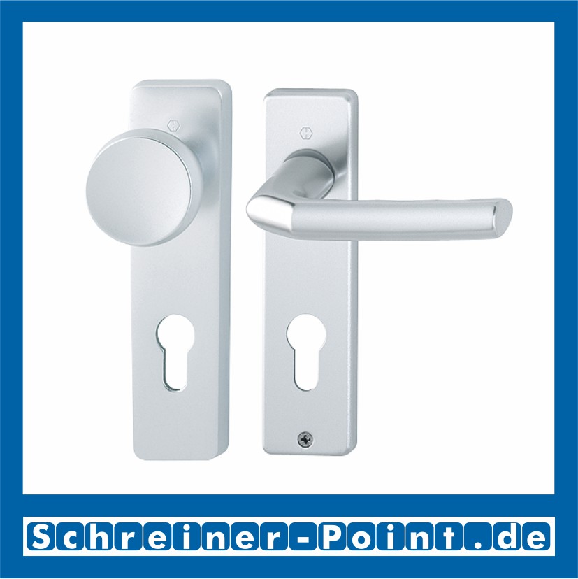 Hoppe Birmingham Aluminium Kurzschildgarnitur F1 Natur 1117/202KP, 3147542, 2566323, 2566340, 3147489, 2566358, 3147964